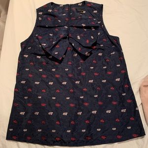 Banana Republic sleeveless bow front blouse